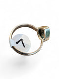 Kingman Turquoise with Pyrite Solid 925 Sterling Silver Ring 7