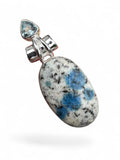 K2 & Blue Topaz Solid 925 Sterling Silver Pendant