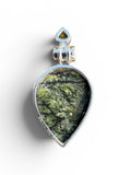 Star Galaxy Jasper & Peridot Solid 925 Sterling Silver Pendant