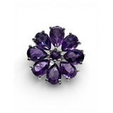 FLOWER African Amethyst Solid 925 Sterling Silver Ring 7