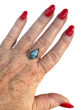 Golden Hills Turquoise Solid 925 Sterling Silver Ring 10