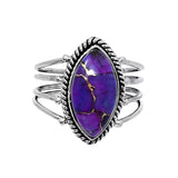 Purple Mojave Turquoise Solid 925 Sterling Silver Ring