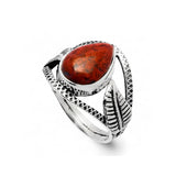 Red Moss Agate Solid 925 Sterling Silver Ring 9