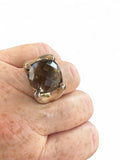 Smoky Topaz Solid 925 Sterling Silver Ring 9