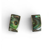 Abalone bar Solid 925 Sterling Silver Stud Earrings