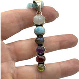 Multi Gemstone Solid 925 Sterling Silver Pendant