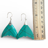 Mermaid Tail Solid 925 Sterling Silver Earrings