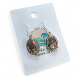 Crazy Lace Agate oval Solid 925 Sterling Silver Earrings