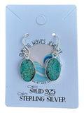 Tibetan Turquoise Solid 925 Sterling Silver Earrings
