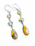 Kingman Honey Dahlia Solid 925 Sterling Silver Earrings