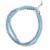 Blue  Chalcedony 4 mm Beaded Necklace