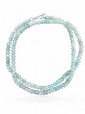 Aquamarine 4 mm Beaded Necklace 18 inch