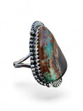 Black Jack Turquoise Solid 925 Sterling Silver Ring 9