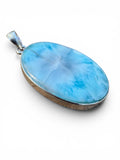 Caribbean Larimar Solid 925 Sterling Silver Pendant