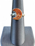 Sponge Coral moon Solid 925 Sterling Silver Ring 6