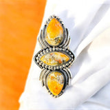 Bumblebee Jasper Solid 925 Sterling Silver Ring 10