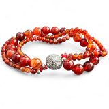 Carnelian Magnetic beaded Bracelet 7.5 inch