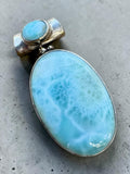 Caribbean Larimar Solid 925 Sterling Silver Pendant