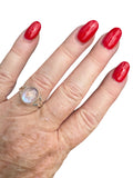 Rainbow Moonstone Solid 925 Sterling Silver Ring 7