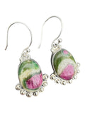 Ruby Fuchsite Solid 925 Sterling Silver Earrings