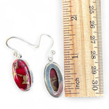 Kingman Red Rose Dahlia Solid 925 Sterling Silver Earrings