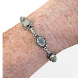 Prehnite Solid 925 Sterling Silver Bracelet