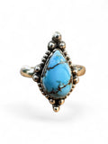 Golden Hills Turquoise Solid 925 Sterling Silver Ring 10