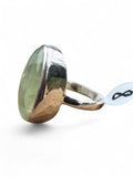 Prehnite Solid 925 Sterling Silver Ring 8