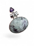 Kammererite & Amethyst Solid 925 Sterling Silver Pendant