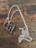 Pink Tourmaline heart Solid 925 Sterling Silver Pendant with chain