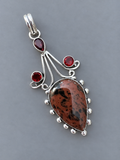 Mahogany Obsidian Silver Overlay Pendant