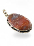 Red Moss Agate Silver Overlay Pendant