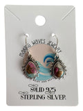 Kingman Cotton Candy Turquoise Solid 925 Sterling Silver Earrings