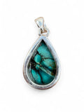 Tibetan Turquoise Solid 925 Sterling Silver Pendant