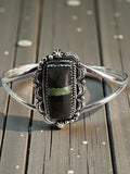 Black Jack Turquoise Solid 925 Sterling Silver Cuff Bracelet