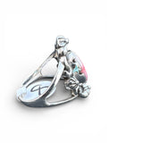 Kingman Red Rose Dahlia Solid 925 Sterling Silver Ring 8