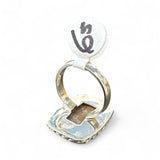 Crazy Lace Agate square Solid 925 Sterling Silver Ring 6.5