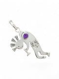 Kokopelli Amethyst Solid 925 Sterling Silver Pendant