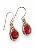 Ruby Solid 925 Sterling Silver Earrings