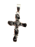 Cross Shungite Solid 925 Sterling Silver Pendant