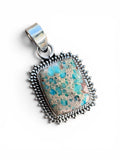 Aqua Sea Sediment Jasper Solid 925 Sterling Silver Pendant