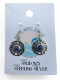 MOON Blue Lapis Solid 925 Sterling Silver Earrings