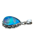 Aurora Opal Solid 925 Sterling Silver Pendant