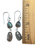 Faceted Labradorite Solid 925 Sterling Silver Earrings