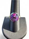 Pink Dendritic Opal Solid 925 Sterling Silver Ring 10