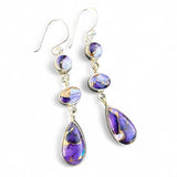 Kingman Violet Dahlia Solid 925 Sterling Silver Earrings