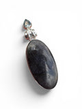 Sunstone in Iolite Solid 925 Sterling Silver Pendant