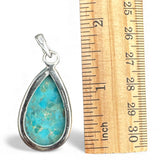 Kingman Turquoise Solid 925 Sterling Silver Pendant