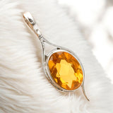 Citrine Solid 925 Sterling Silver Pendant