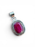 Ruby Solid 925 Sterling Silver Pendant